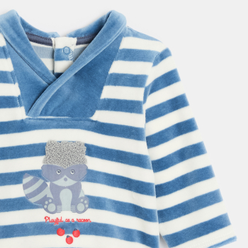 بذلة نوم مخملية مخططة،...